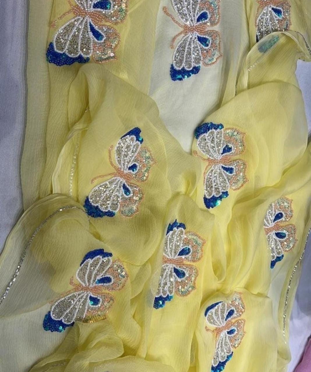 Chiffon Maggam saree