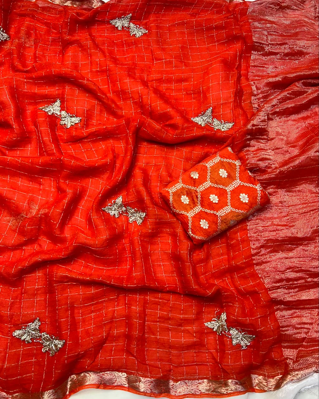 Viscous Georgette with butterfly design