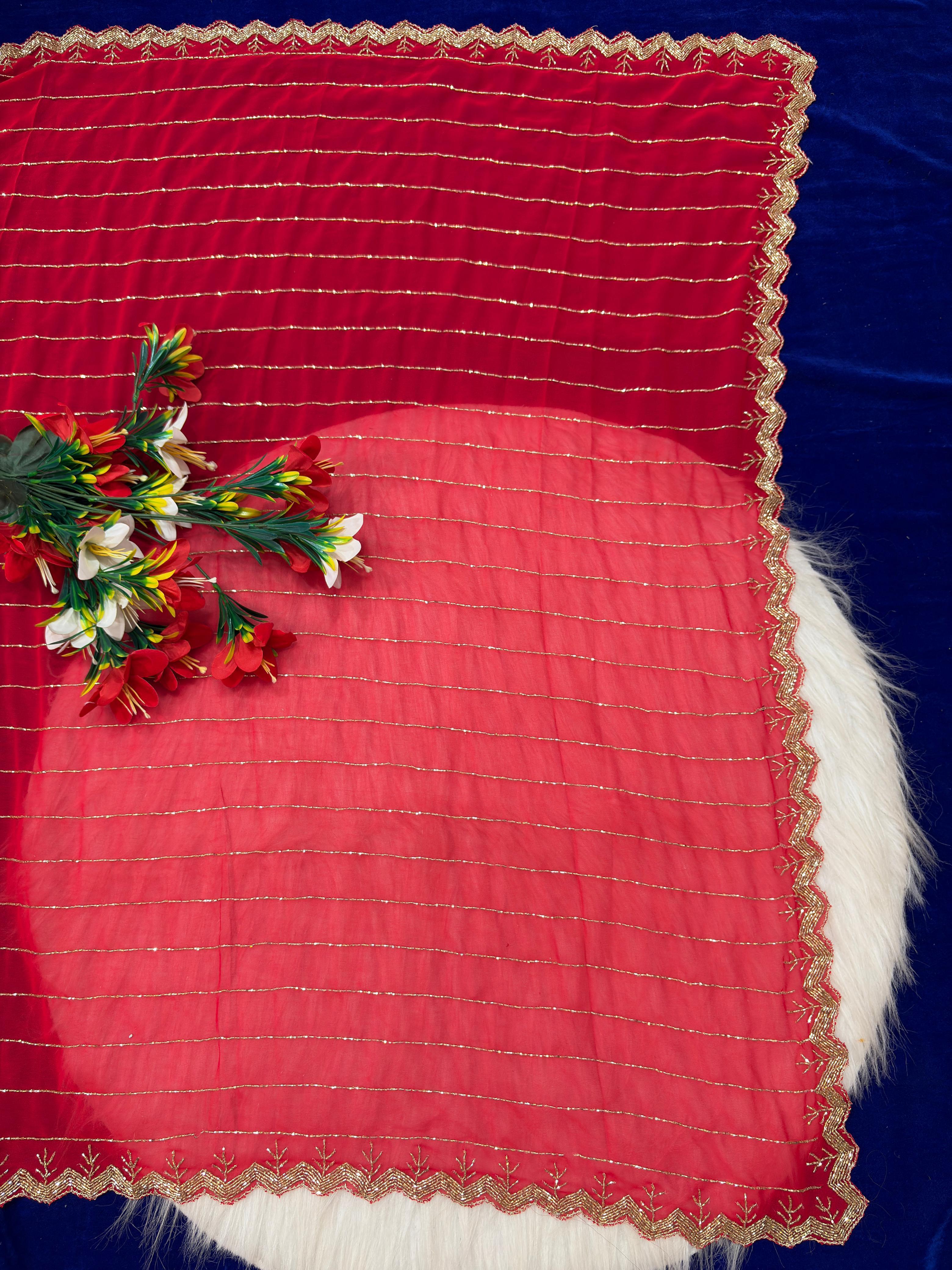 Lines cardana work sarees