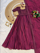 Premium blooming vichitra silk gown