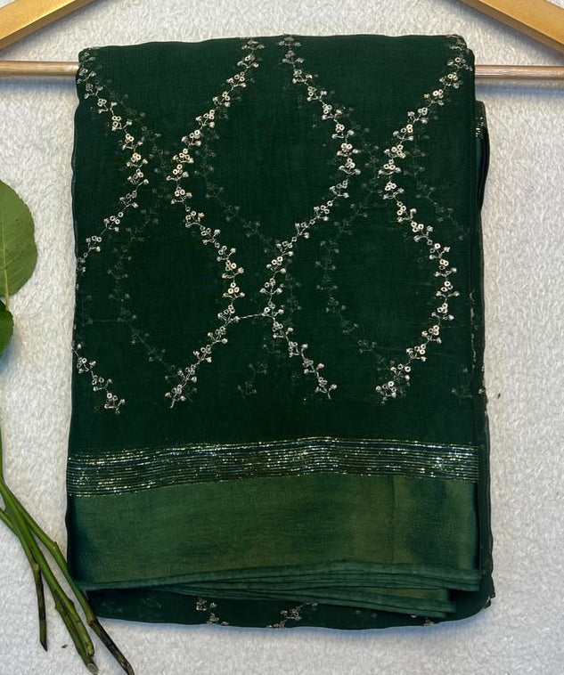 Viscose Georgette Sattin border