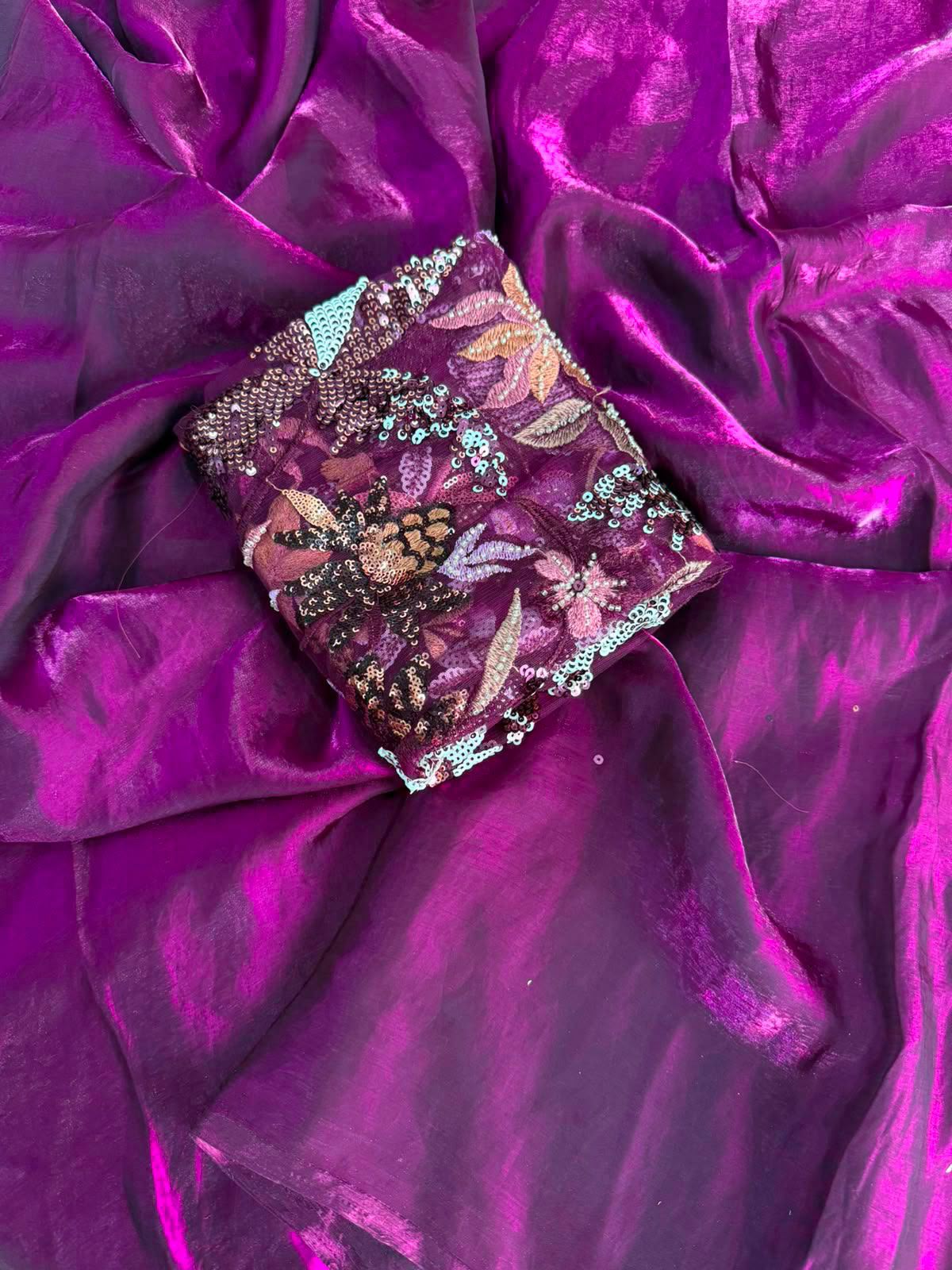 Space silk sattin with imported blouse