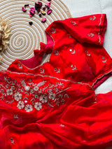 Premium Space Silk Handwork saree(unstitched)
