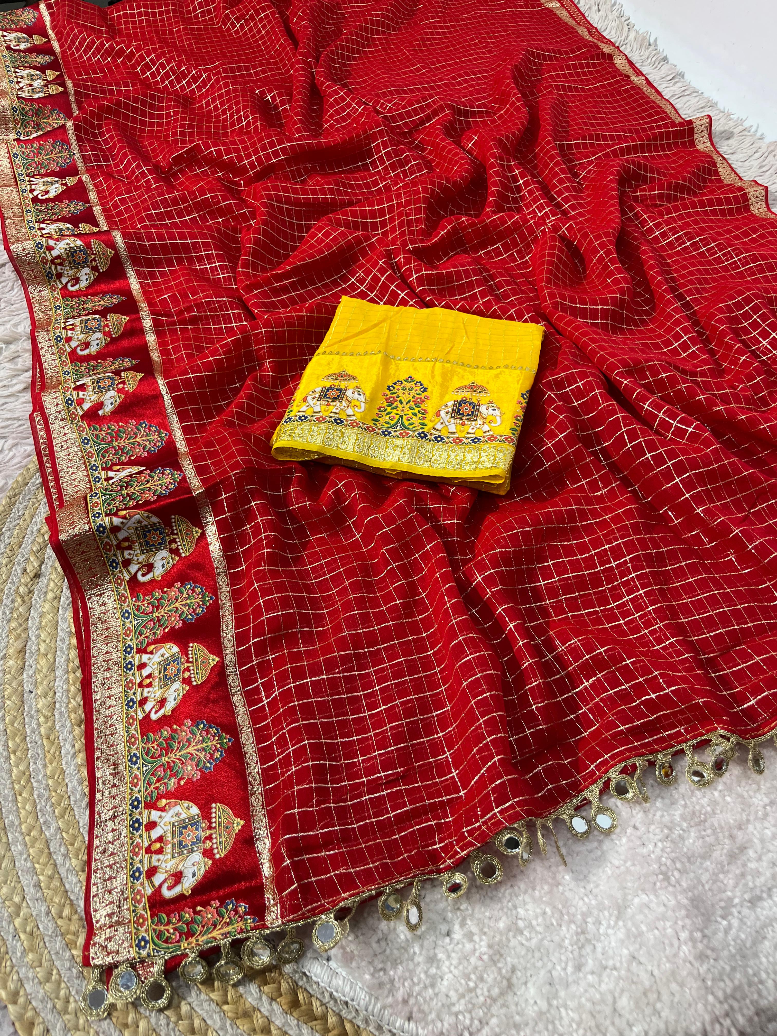 Viscous chex sarees