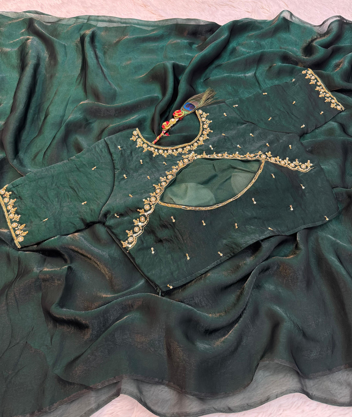 Premium Space Silk Plain Saree