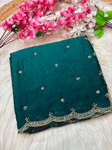 Single line Premium Space silk handwork sarees