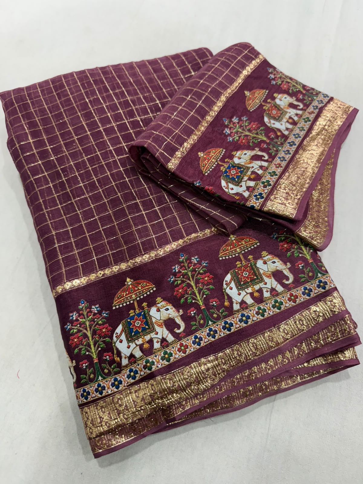 Viscous chex sarees