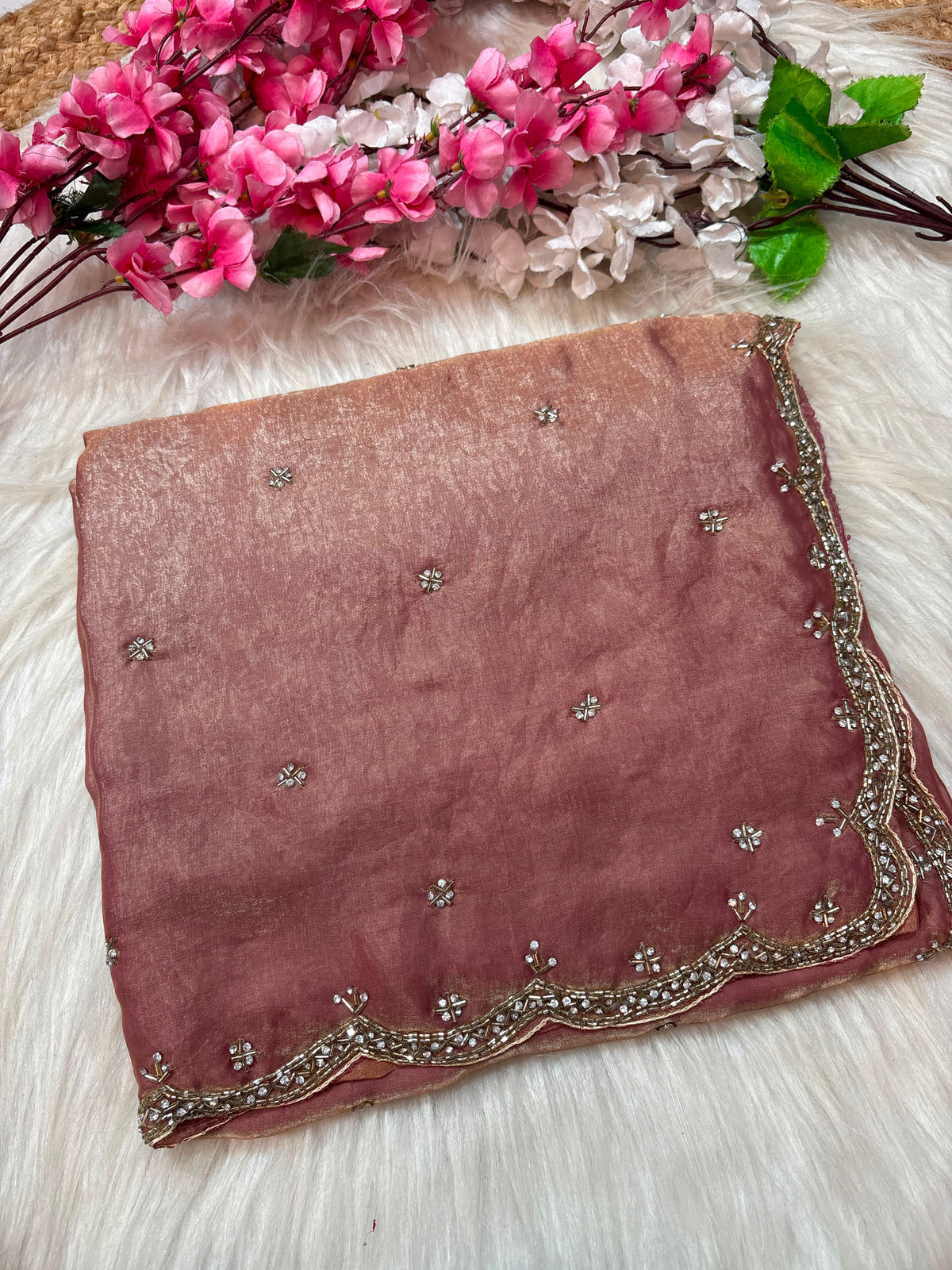 Single line Premium Space silk handwork sarees