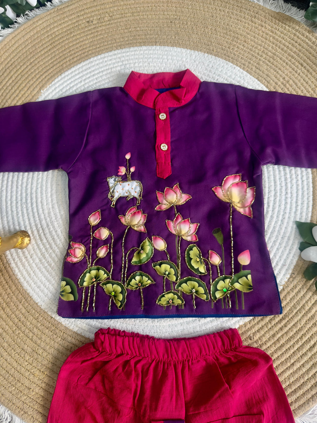 Kids Lotus dhoti kurta