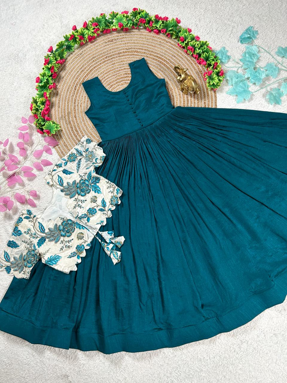 Beautiful Gown With Floral Coat