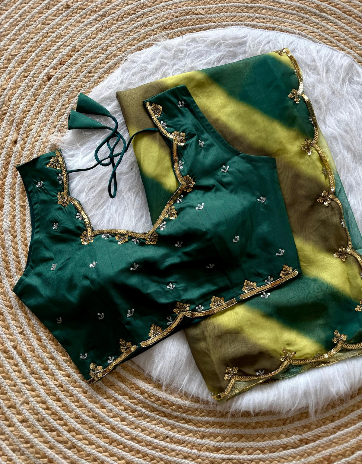 Tebby organza handwork saree