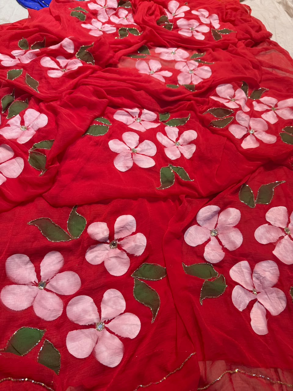 Chiffon Brush Print Saree