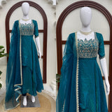 Space silk crush gown