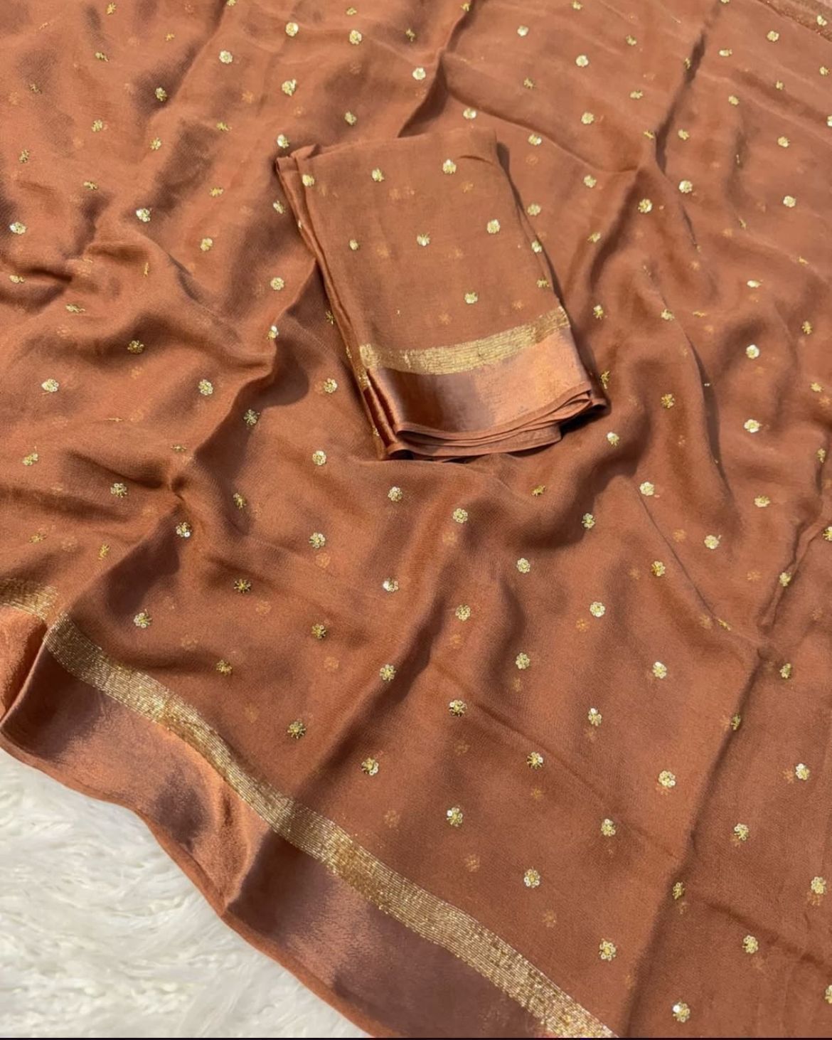 Viscous Georgette with sequin butti