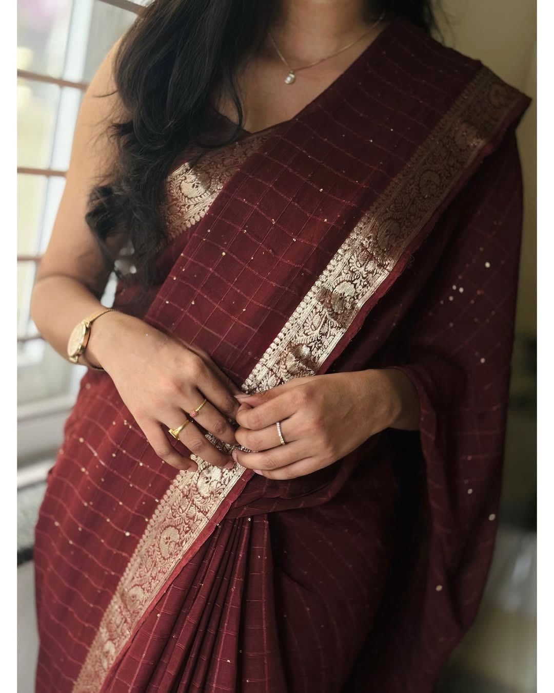 Viscous Georgette with sequence work