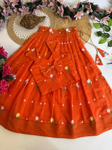Kids mul chandeeri lehenga