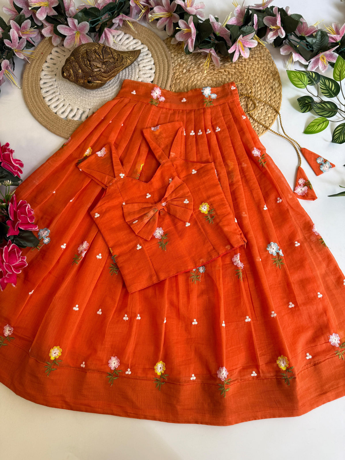 Kids mul chandeeri lehenga