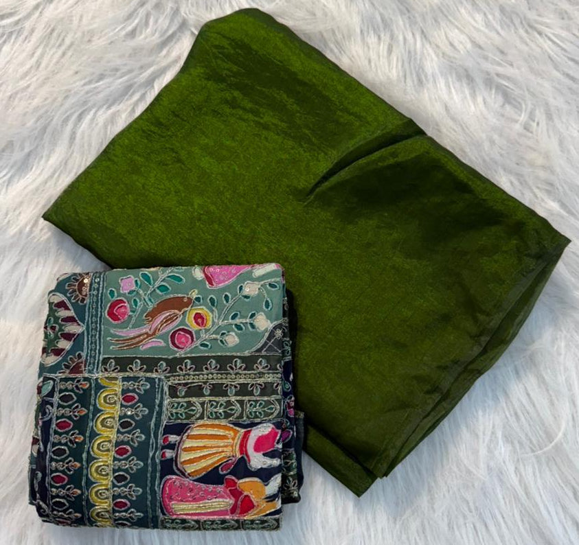 Space silk satin