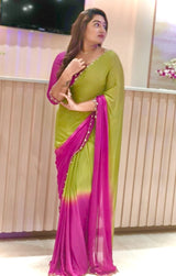 Chinnon dual shade sarees