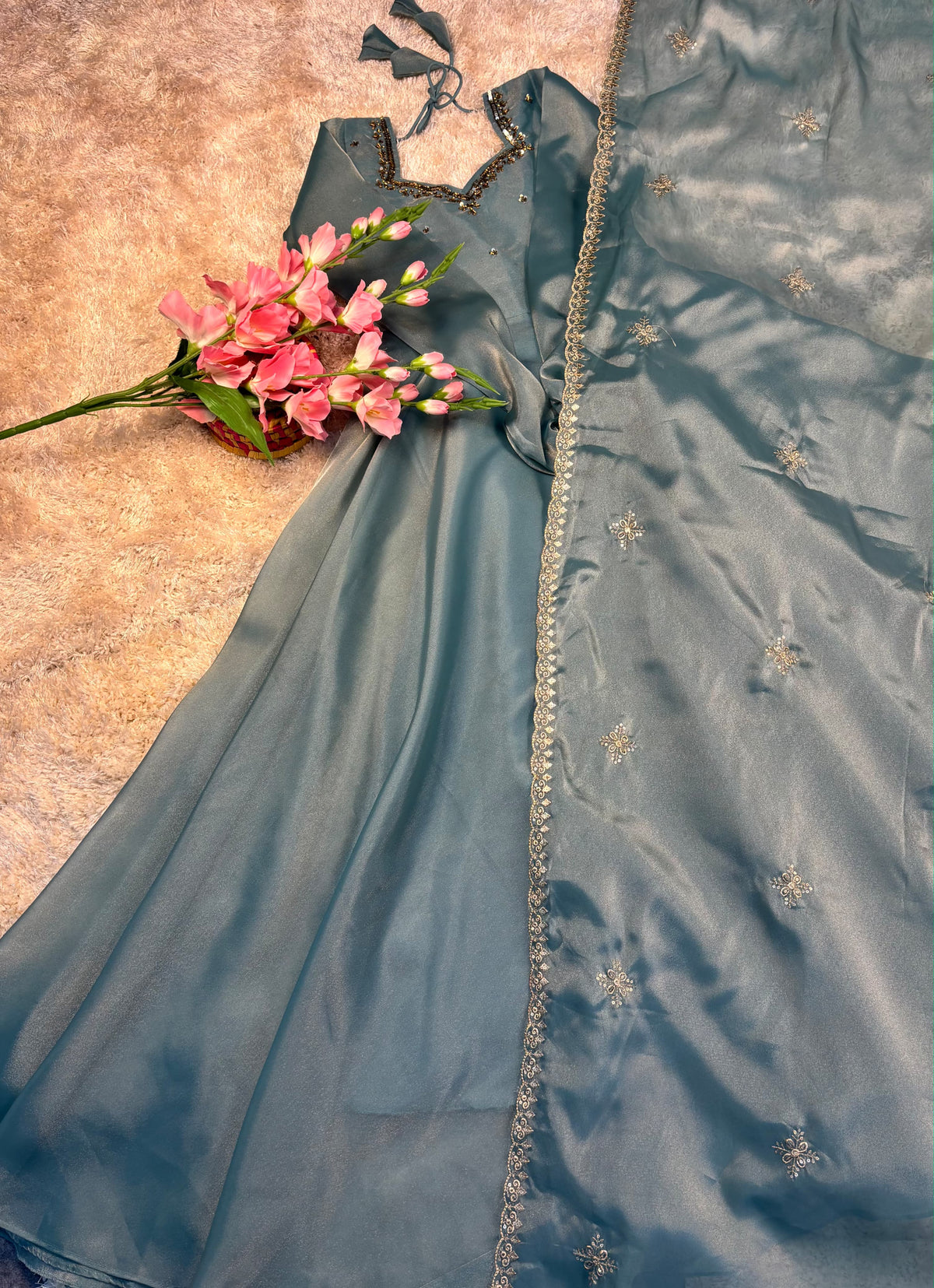 Handwork Gown with dupatta