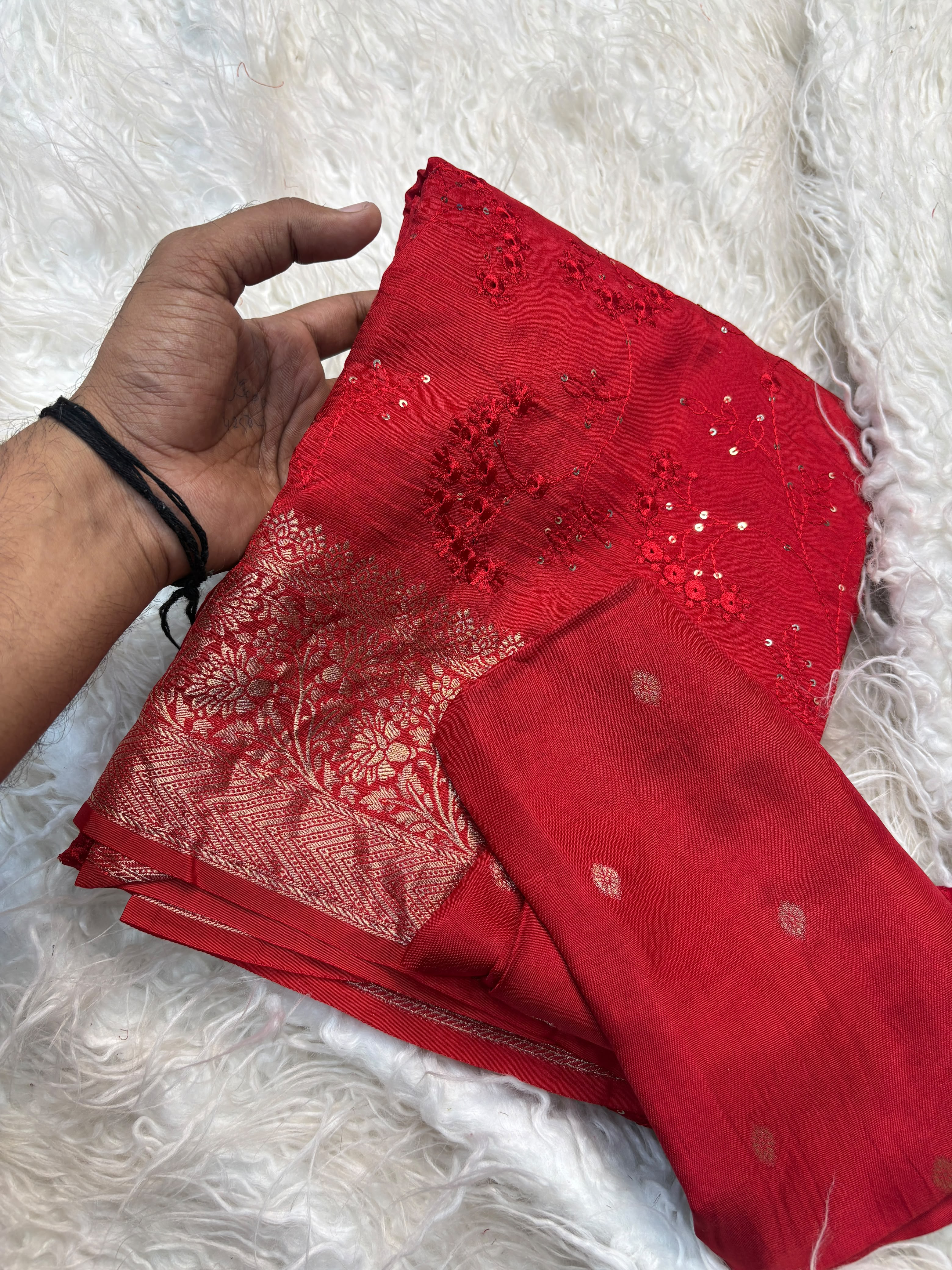 Dola sarees with embroidery work