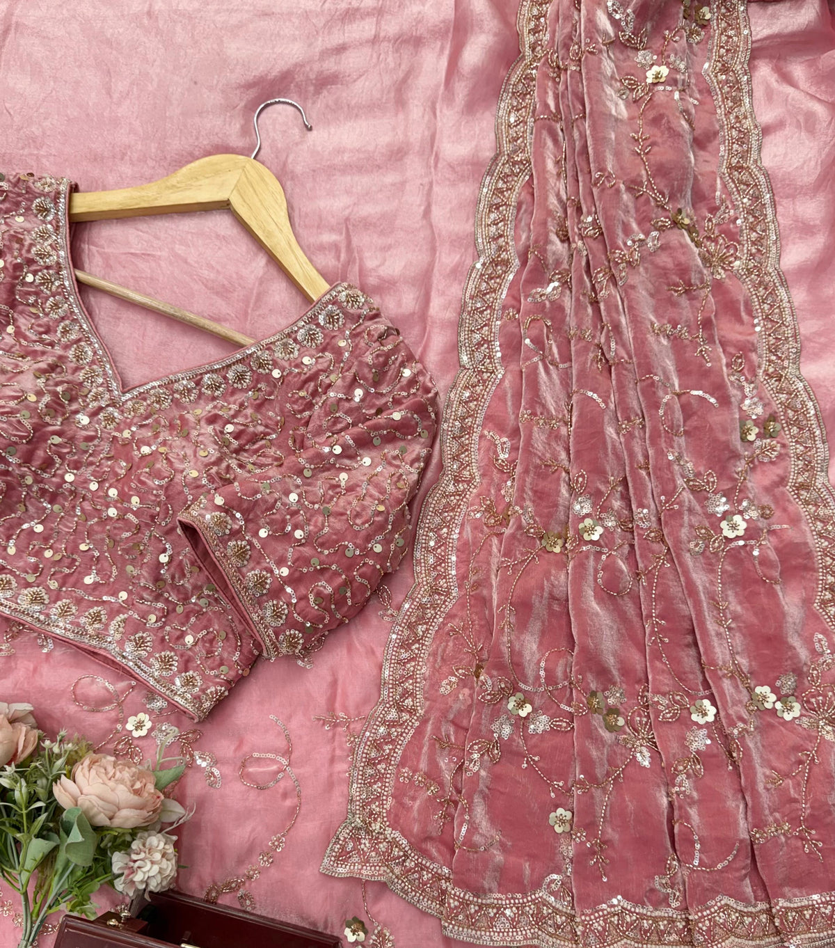 Premium Space silk with beads work