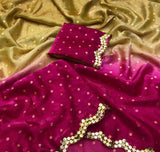 Space silk saree with butti weaving