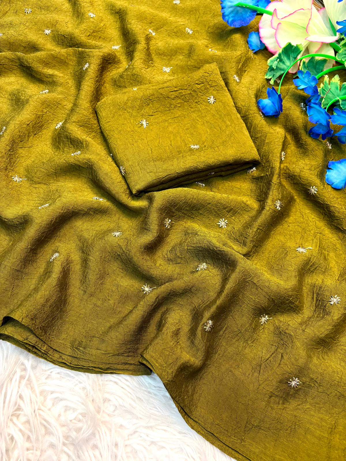 Trending Coffee beads Saree