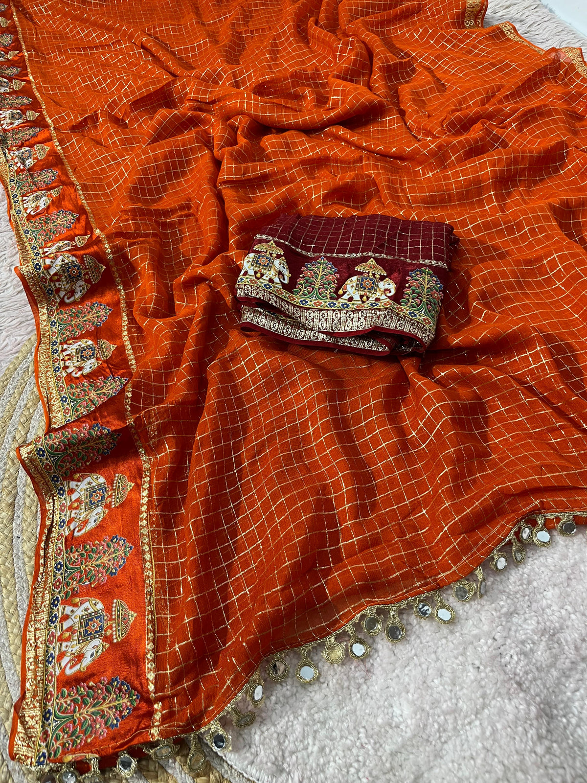 Viscous chex sarees