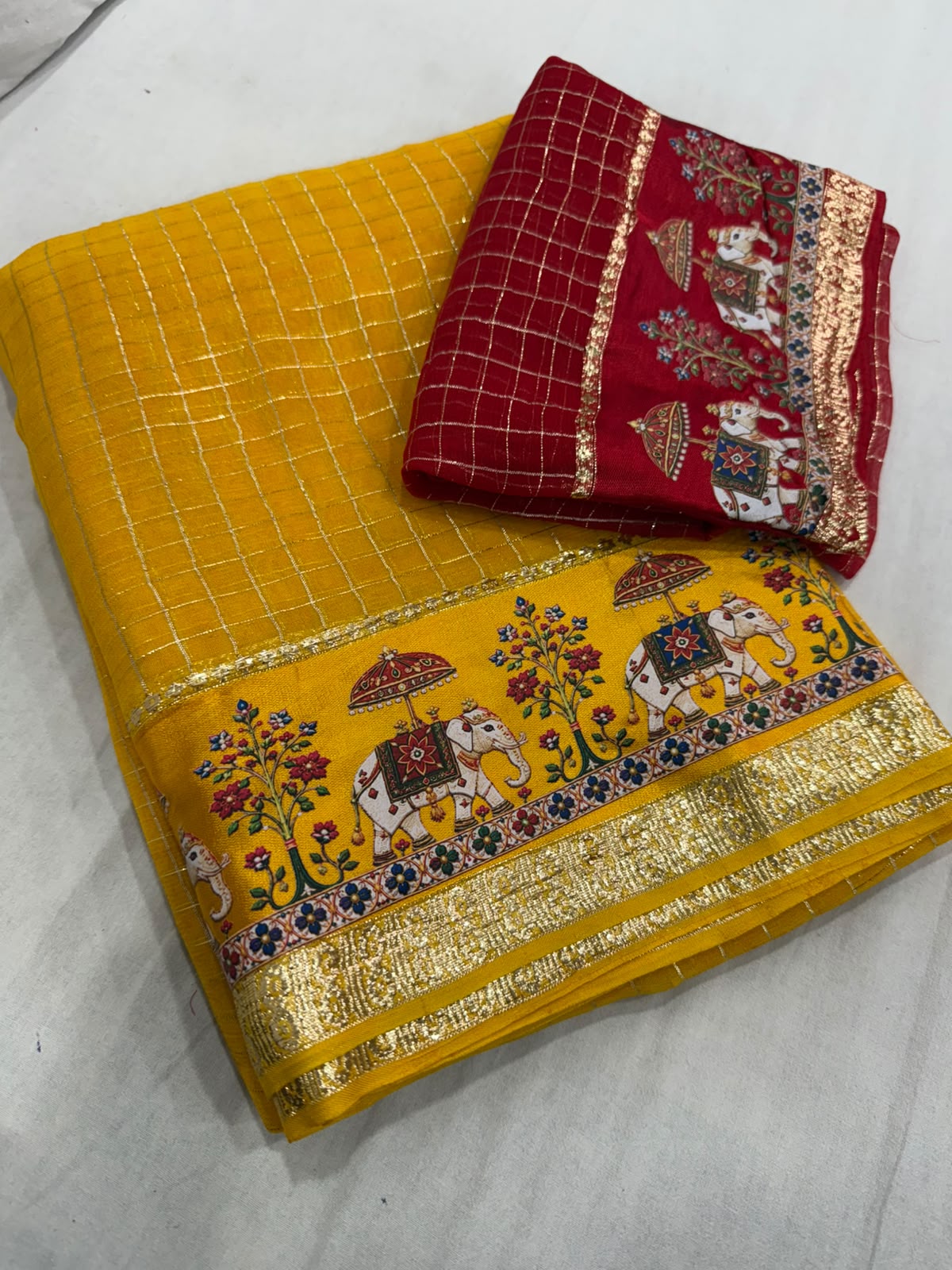 Viscous chex sarees