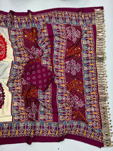 Ajrak crape mirror sarees