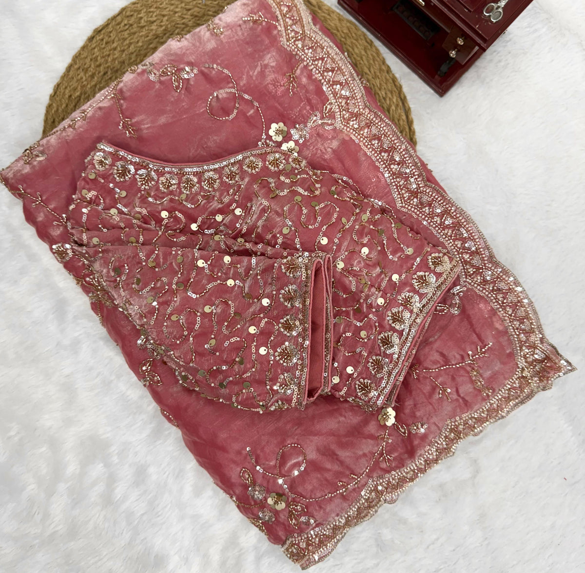 Premium Space silk with beads work