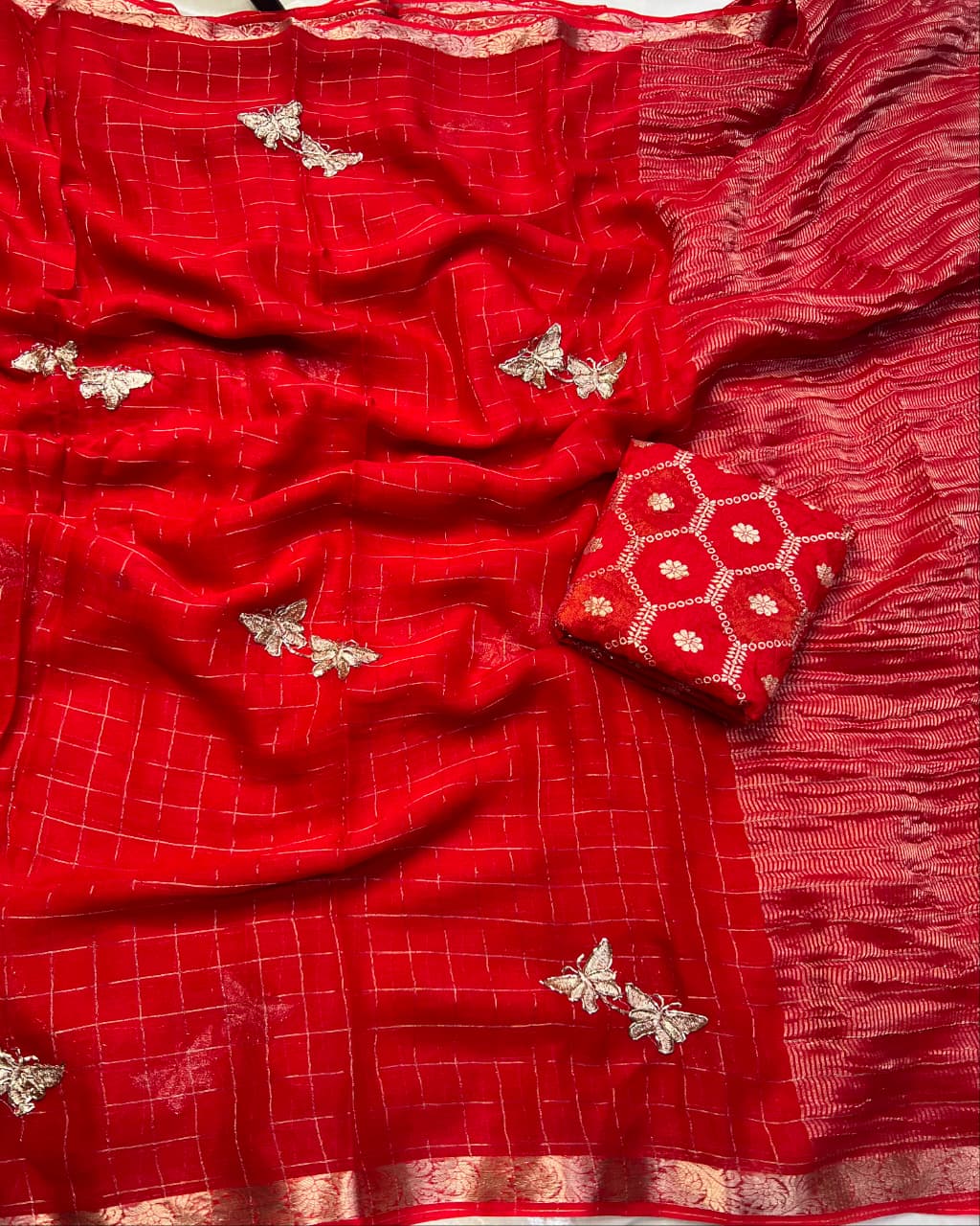 Viscous Georgette with butterfly design