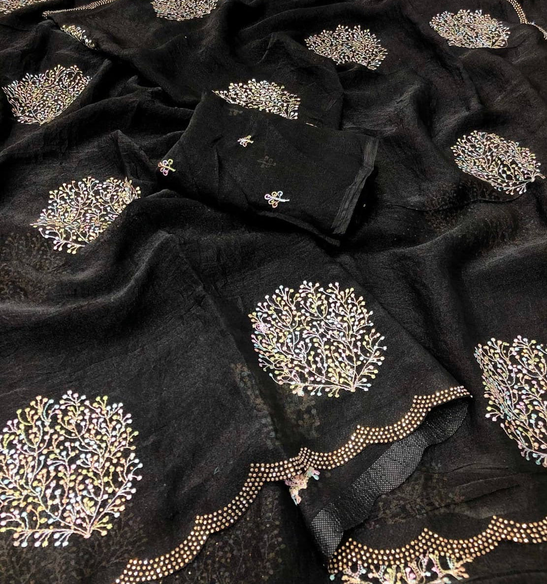 Premium moss floral saree