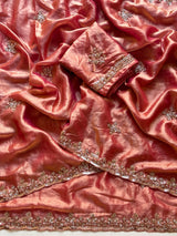 Premium Space silk saree with golden beads work