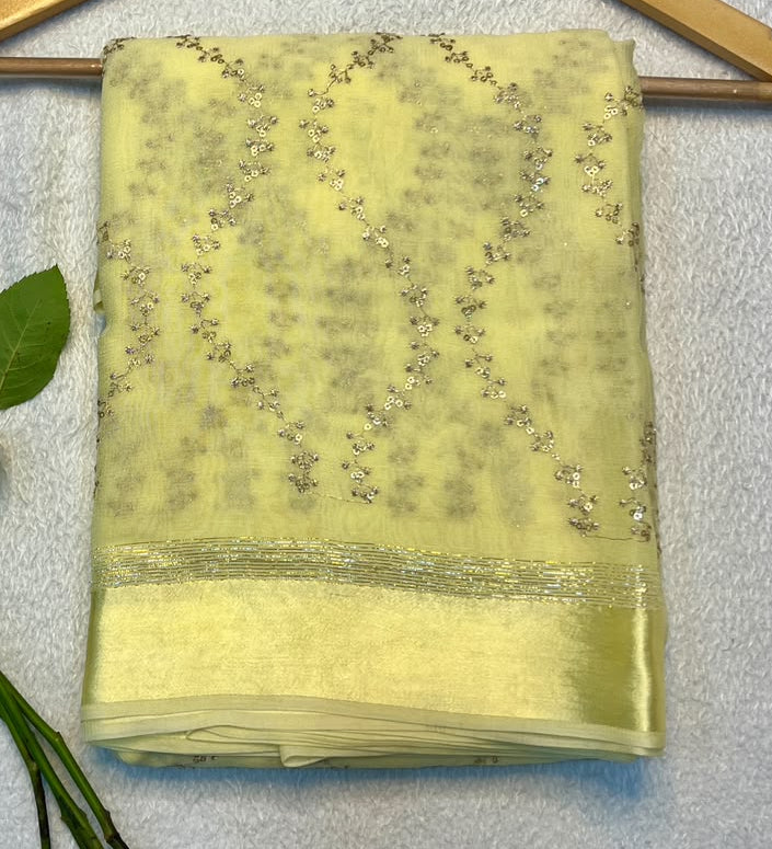 Viscose Georgette Sattin border