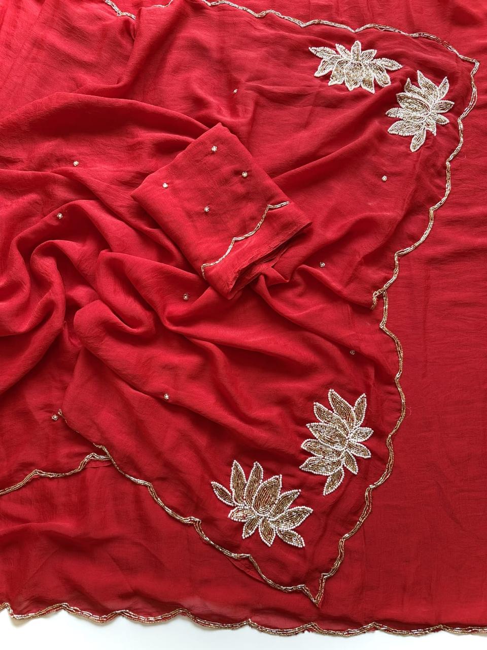 Ranggoli Crush handwork saree