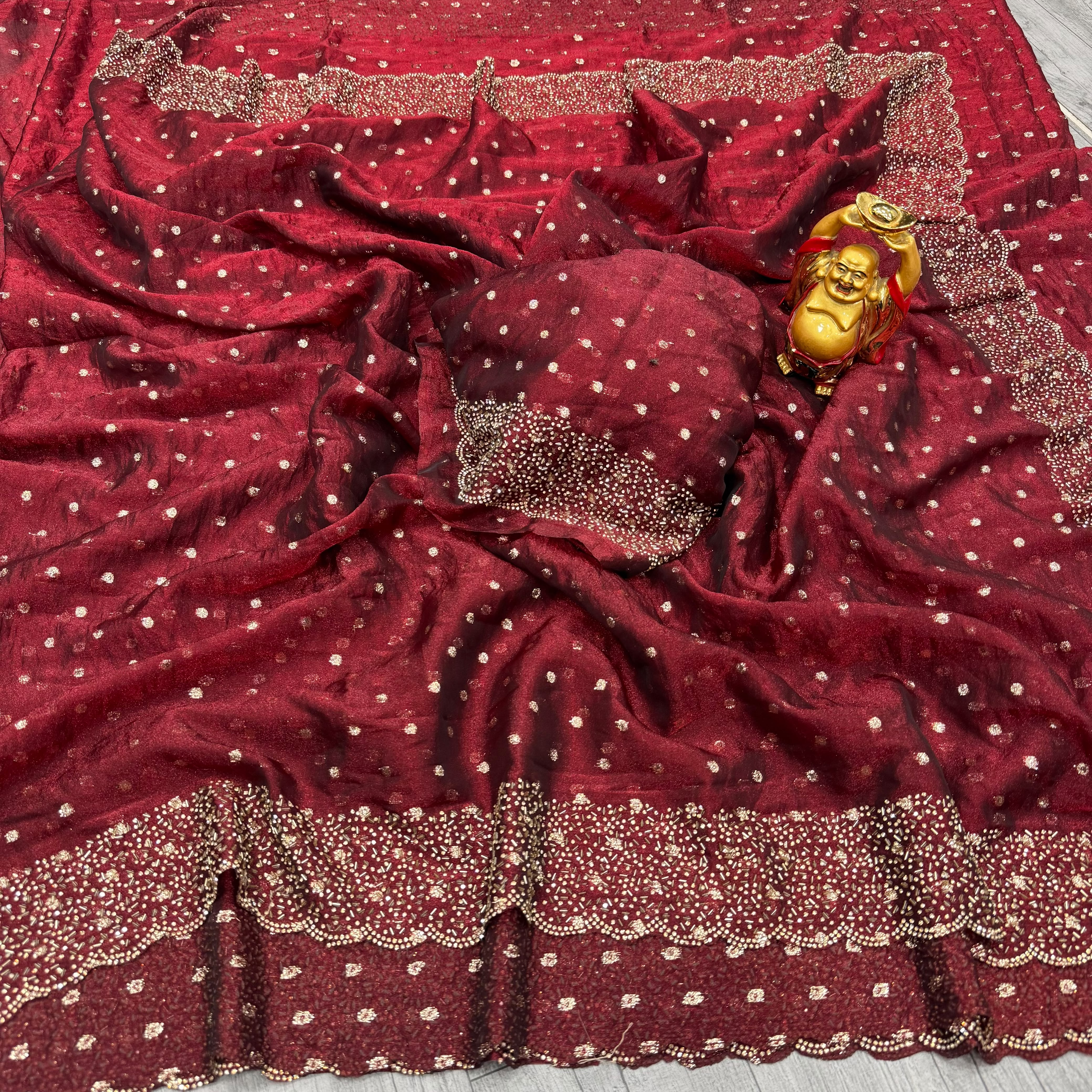 Space silk Jharkhan work saree