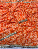 Chiffon mirror work sarees