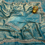 Space silk saree with stitched blouse