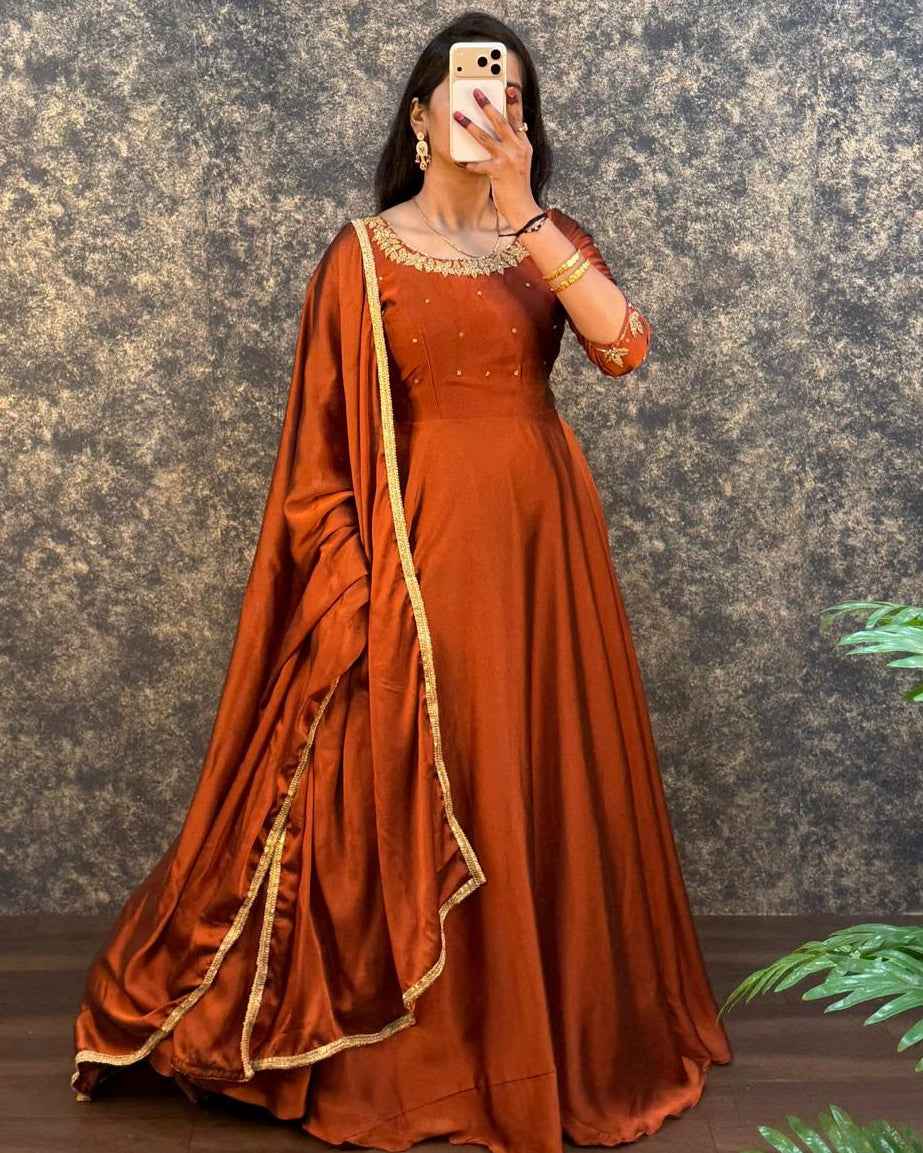 Handwork Gown with Dupatta