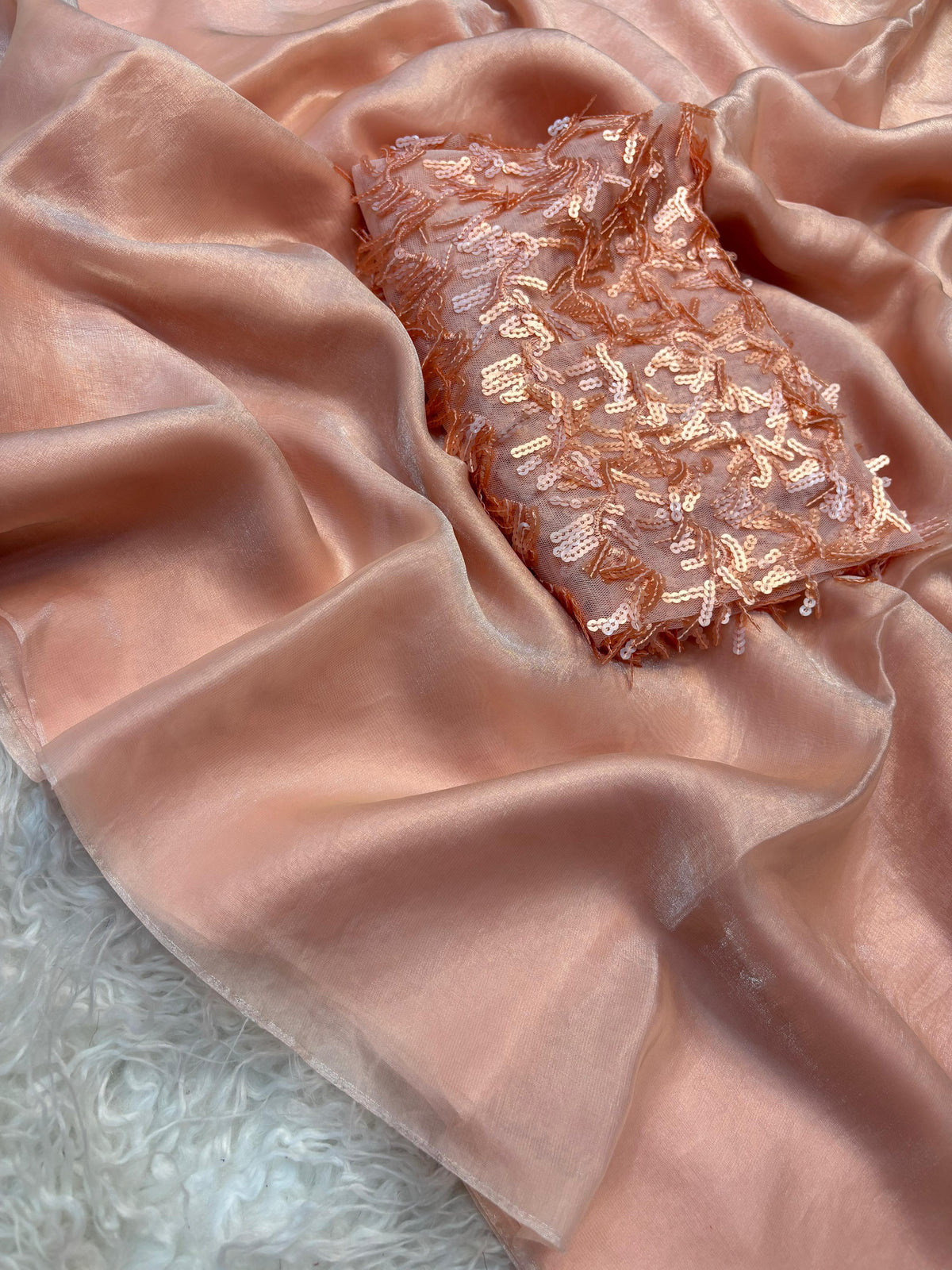 Space silk satin with ribbon Blouse