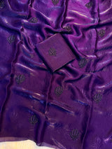 Space silk sarees with beads and embroidery work