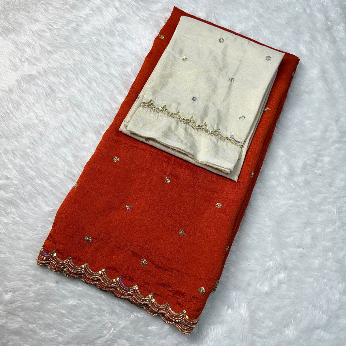 Vichitra silk Butti work