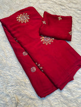 Rangoli crush Saree With sequin Beads work