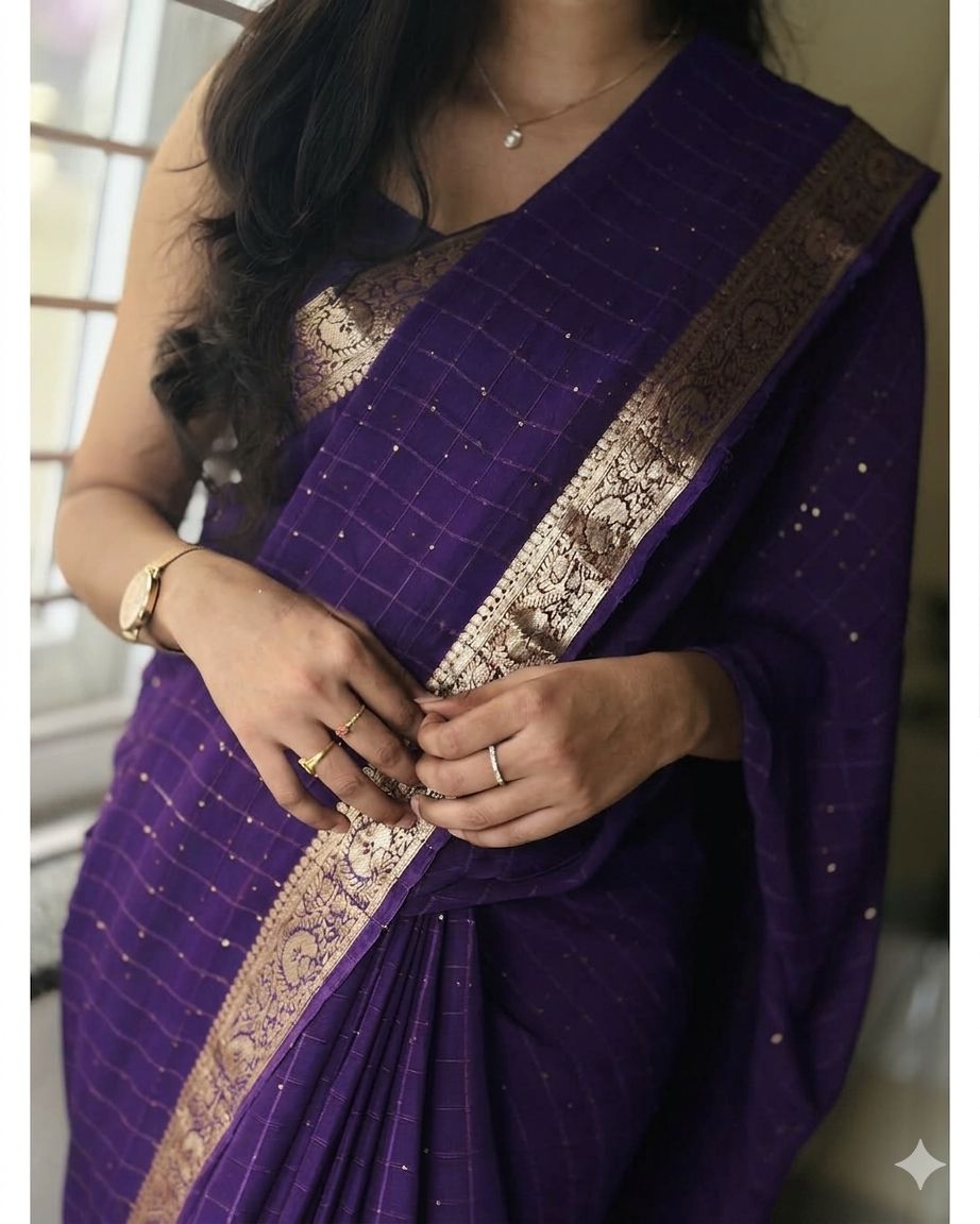 Viscous Georgette with sequence work