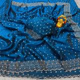 Space silk Jharkhan work saree