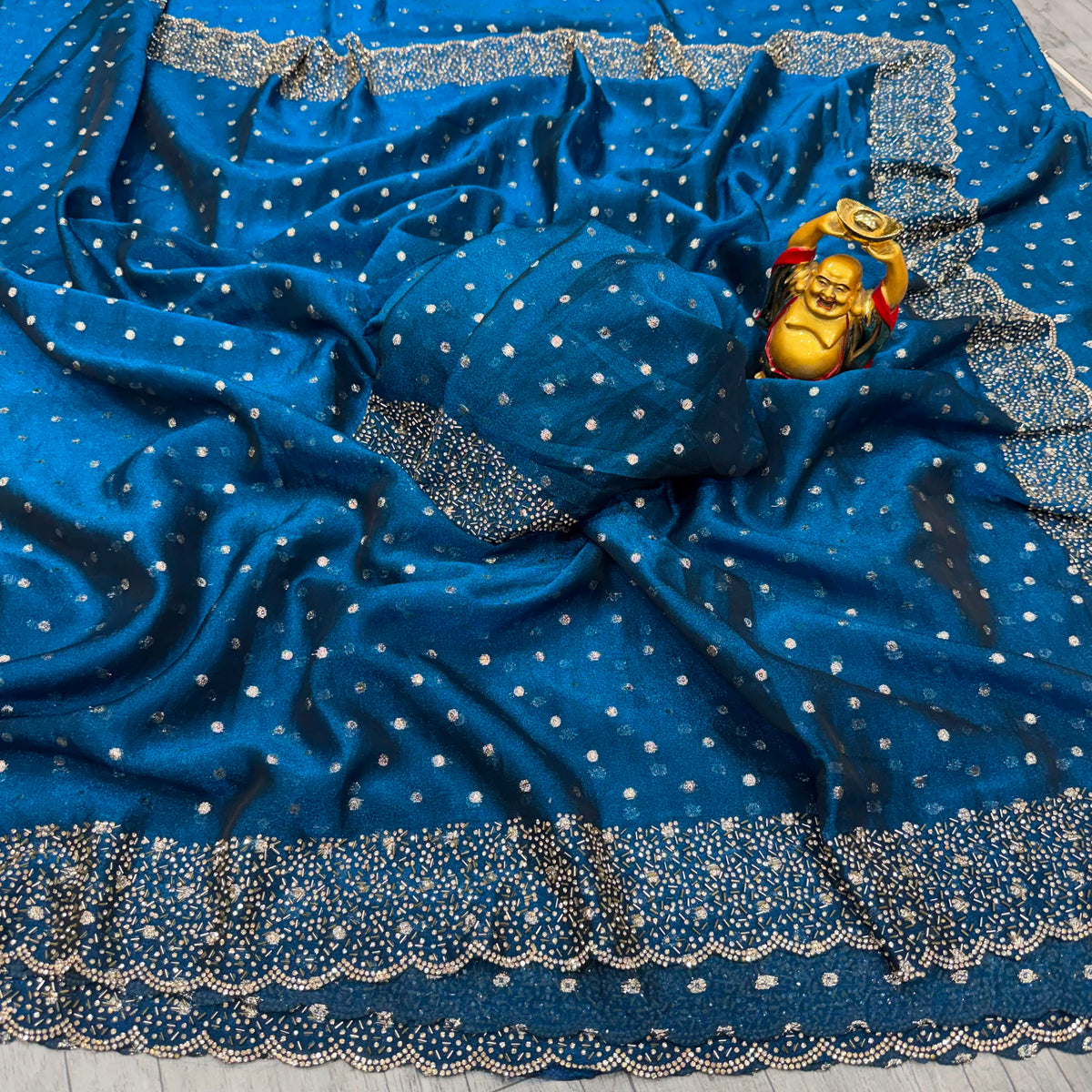 Space silk Jharkhan work saree