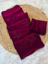 Space silk satin with beads work