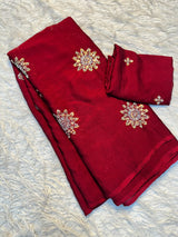 Rangoli crush Saree With sequin Beads work
